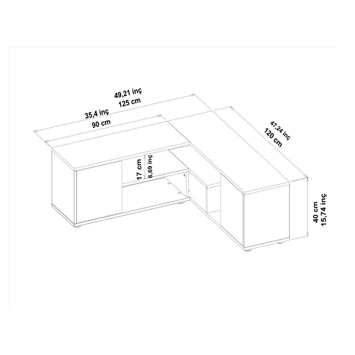 Hanah Home Soporte para TV Blanco y Roble con múltiples estantes Hanah Home Soporte para TV Blanco y Roble con múltiples estantes